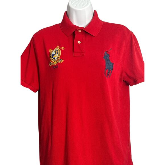 Polo Ralph Lauren Red Custom Slim Fit Big Pony
Crest Polo M - Picture 2 of 5